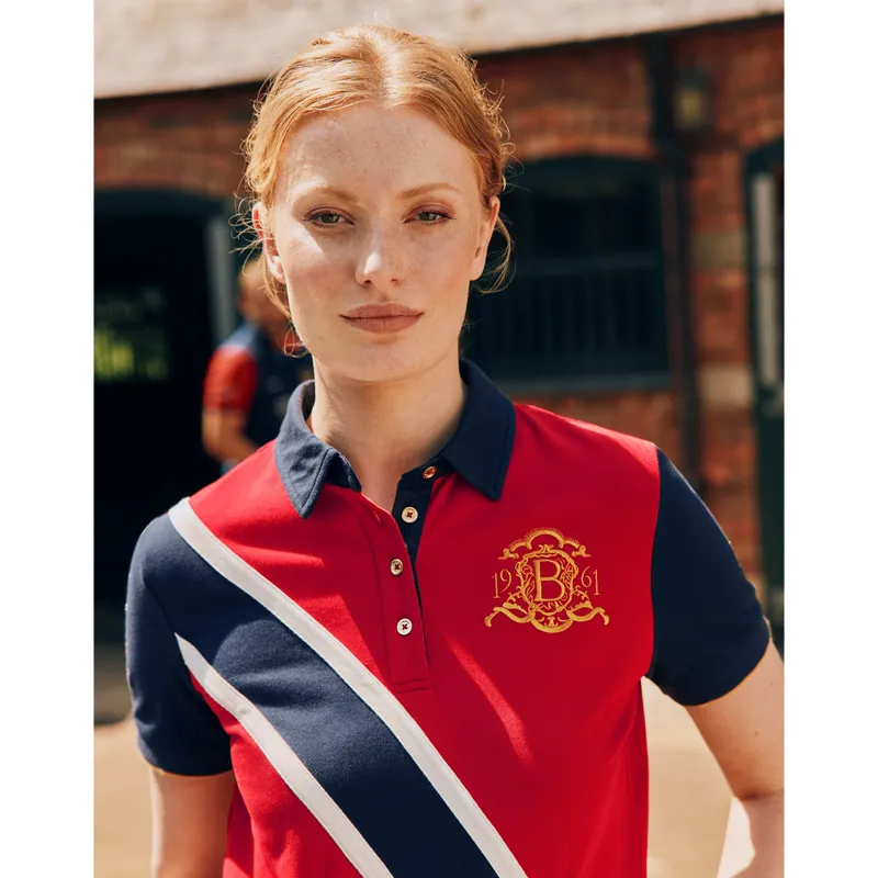 Joules Burghley Women's Polo Shirt - Dark Red-5